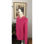 Lands' End Lend’s End Drifter Hot Pink Sweater Large 14/16 Long Sleeve Pullover Round Neck Photo 1
