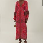 Farm Rio NWT  Pink Floral Glam Scarf Long Sleeve Maxi Dress Photo 3