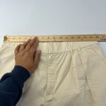 Anthropologie Mare Mare x  Chino Pant Women L Light Sand Curved Hem Pleated Front Photo 10
