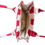 Rae Dunn NWT Red/white Striped Tote -Bonjour Photo 2