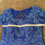Women’s Blue Tea Length Corset Back Dress Matching Chiffon Jacket Size 22 **READ Blue Photo 7