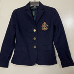 Ralph Lauren  Gold Crest Logo embroidered Button Blazer Navy Rugby Academia XS Photo 0