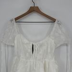 Lulus Exceptionally Angelic White Floral Puff Sleeve Mini Dress Size L Size L Photo 4