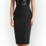 Dress the Population new 𖦹 Jaleah Sequin Surplice Cap Sleeve MIDI Dress 𖦹 Black Photo 0