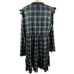 Anthropologie Dhruv Kapoor Ariana Ruffled Mini Dress Size XLarge Plaid Metallic Photo 11