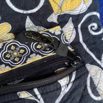 Vera Bradley Yellow Bird Crossbody Bag Black Cotton Quilted Travel Everyday 9x7 Photo 4