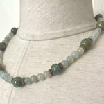 Agate and porcelain gold plated necklace and earrings set Photo 8