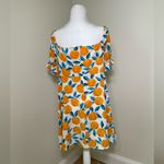 Womens Plus Size Curve Sweetheart Neck Puff Sleeves Citrus Print Dress Size 1XL Orange Photo 3
