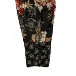 Jones Wear  Women's Blouse Size 6 Small Floral Black Sheer Polyester Tan Red Snap Photo 6