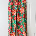 Farm Rio  Tie-Front Linen Blend Floral Wide-Leg Pants, Size S Photo 5