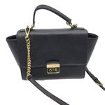 Michael Kors Brandi Top Handle Satchel Black Leather Gold Chain Crossbody Medium Photo 2