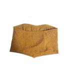 Free People  Mustard Orange Tube Top XS Cotton Smocked Strapless Crop Boho Vacay Photo 2