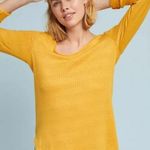 Anthropologie  Akemi‎ + Kin sylvie pointelle yellow roll sleeve Size Medium Photo 0