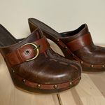 White Mountain Vtg White Mt Womens Leather Studded Mules Clogs 8.5M Brown Buckle Y2K Boho Indie Photo 0