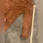 Mizzi Vintage 80s Suede Duster Trench Whipstitch Brown Leather Coat Jacket Photo 13