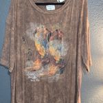 Free People  Brown Graphic Tee - Short Sleeve Photo 0