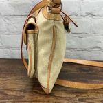 Dooney & Bourke  Monogram Canvas Leather Pale Yellow Letter Carrier Crossbody Bag Photo 3