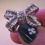 Silver Bow Ring with CZ Size 10 Photo 0