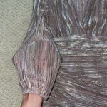 Maje Pleated Metallic Pink Dress Photo 8