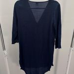 Kona Sol Blue Tunic Swim Cover-Up with White Embroidery Photo 6