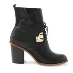 Kensie Women's  Chase Partial Lace-Up Stacked Block Heel Ankle Bootie Size 8 Photo 1