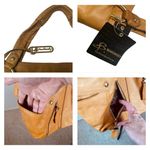 B. Makowsky Tan East West Sadie Pocket Shopper Caramel Leather Shoulder Bag NWT Tan Size XL Photo 11