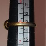 Size 6 Vintage Gold Tone & Shimmer Enamel CZ Rhinestone Dome Fashion Ring Photo 7