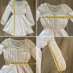 Candie's Candie’s Light Pink Long Sleeve Button Down Sheer Lace Peasant Mini Dress Small Photo 15