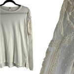 Free People Off White Lace Sleeves T-Shirt Size S Photo 1