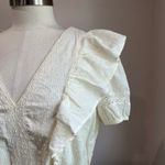 LC Lauren Conrad Lauren Conrad V Neck Cream Ruffle Cottagecore Mini Dress Sz M Photo 4