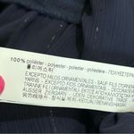 ZARA  Keyhole Ruffle Hem Sheer Top Womens Size L Bell Sleeves Navy Metallic Photo 5