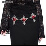 Hershine Gothic Heart Cross Chain Belt Red Photo 0