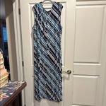Dress Barn Sleeveless 3X Striped Blue Maxi Dress Photo 1