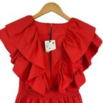 ZARA NWT Womens Red Ruffle Mini Dress Blogger Favorite Small 1971/154/649 Photo 6