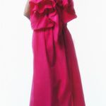 ZARA FUCHSIA Pink RUFFLED ASYMMETRIC FLOWER One Shoulder TOP SIZE XS NEW Photo 6