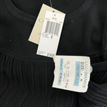 Carmen Marc Valvo NEW Ella Ribbed Stretch Knit Ruffle Flare Mini Black Dress M Photo 1