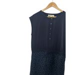 Loft Pleated Henley Dress in Forever Navy Women's Size 12 Blue Photo 1
