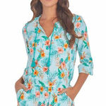 Cabana Life Pockets 3/4 Ruffle Sleeve Non Photo 0
