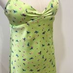 ZARA  Green Satin Floral Mini Dress Photo 8