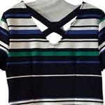 Beige by ECI Women's Striped Knee Length Dress Size M Blue Black White Size M Photo 3