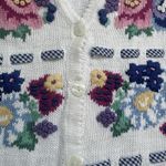 Jantzen Vtg  Grandma Sweater Vest Hand Embroidered Floral Cottagecore Granny Med Photo 7