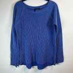 Ariella Women's High Low Long Sleeve Top Royal Blue Shirt Ribbed Stretch Medium Photo 0
