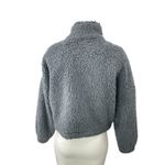 Urban Outfitters Gray Sherpa Fleece Zip Up High Neck Long Sleeve Coat Jacket XS Photo 1