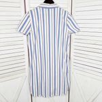 J. Crew Striped Button Down Shirt Dress White Blue Size 8 Preppy Retro Photo 7