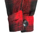 No Boundaries Juniors 3-5 red and black plaid flannel button down shirt shacket Photo 5