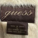 Guess Y2K Cream Genuine Suede Coat Faux Fur Lined Collar 90s Minimalist Small Photo 11