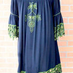 Mango NWT URBAN Western Black Embroidered Off Shoulder Babydoll Dress Mini M Photo 0