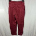 Free People  Vegan Faux Suede Pants Cropped Pants Queen Pomegranate 6 NWT Photo 3
