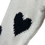 Wildfox Heart Sweater Sz Small White Black V Neck Oversized Fringe Raw Hem Knit Photo 5