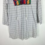 J.Crew Striped Gauze Cotton Embroidered Tunic Top Boho Size XS GUC L1756 Photo 2